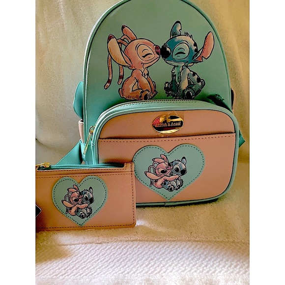 Loungefly Bags Disney Bag Stitch And Angel Backpack With Matching